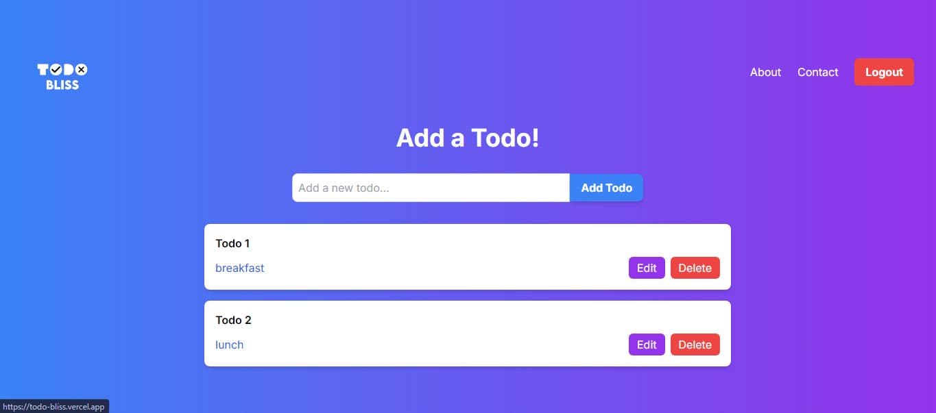 TodoBliss - Todo List Website